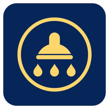 Duş düz kare vektör simgesi