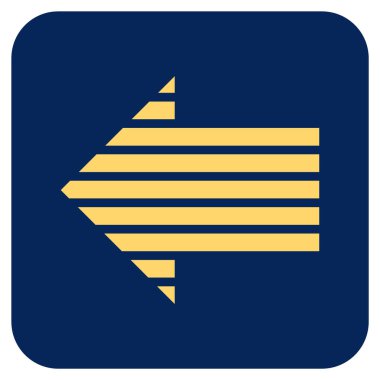 Düz sol şerit ok vektör simgesi kare