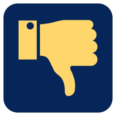 Başparmak aşağı düz vektör simgesi kare