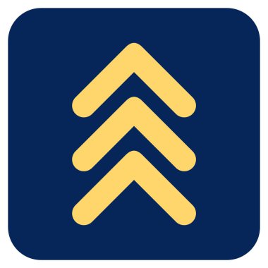 Vektör simge düz Yukarı Çift ok ucu kare