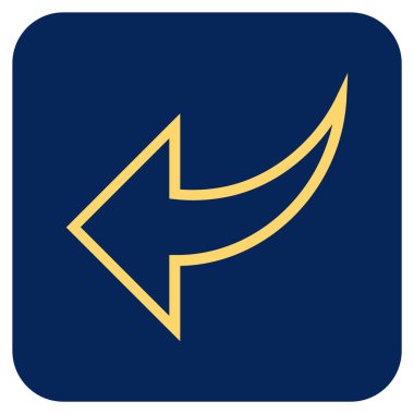 Düz kare vektör simgesi geri al