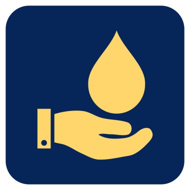 Vektör simge su hizmet düz kare