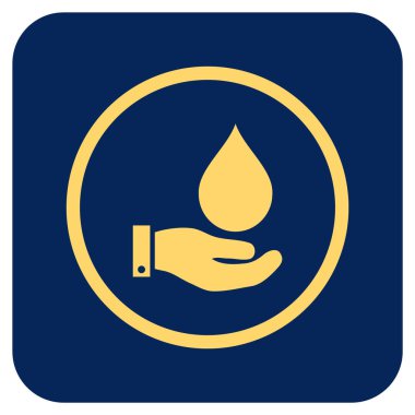 Vektör simge su hizmet düz kare