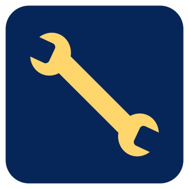 İngiliz anahtarı düz kare vektör simgesi