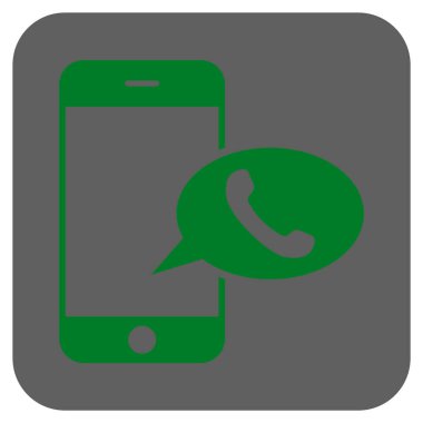 Smartphone telefon balon yuvarlak kare vektör simgesi