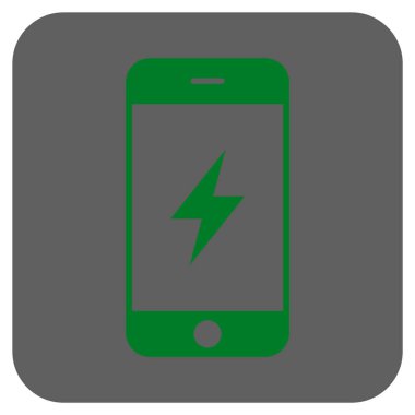 Smartphone elektrik kare vektör simge yuvarlak