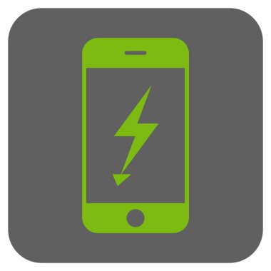 Elektrik cep telefonu yuvarlak kare vektör simgesi