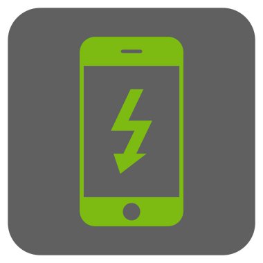 Elektrik Smartphone yuvarlak kare vektör simgesi