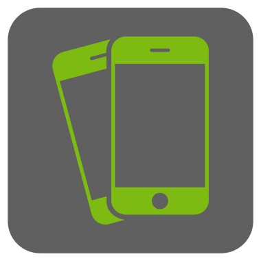 Cep telefonları yuvarlak kare vektör simgesi