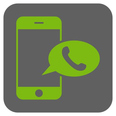 Smartphone telefon balon yuvarlak kare vektör simgesi