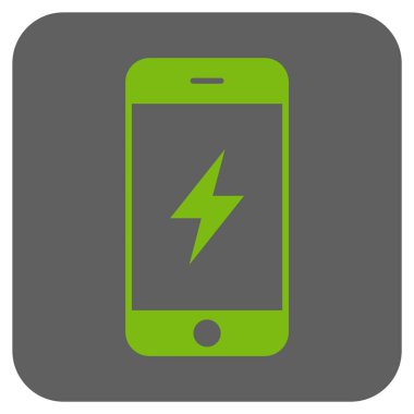Smartphone elektrik kare vektör simge yuvarlak