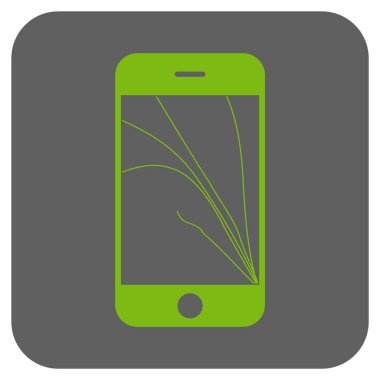 Yuvarlatılmış Kare vektör simge Smartphone Ekran çatlaklar