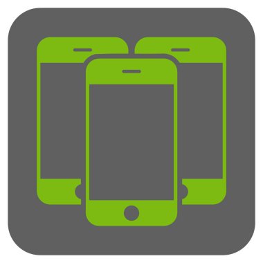 Akıllı telefonlar yuvarlatılmış kare vektör simgesi