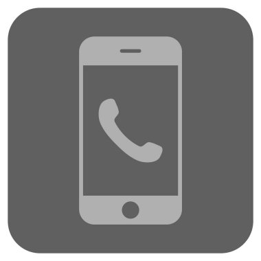 Cep telefonu yuvarlak kare vektör simgesi