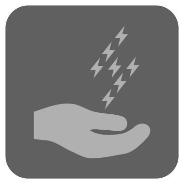 Elektrik enerji teklif el yuvarlatılmış kare vektör simgesi