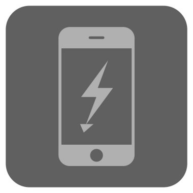Elektrik cep telefonu yuvarlak kare vektör simgesi