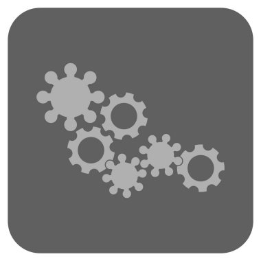 Dişli mekanizması yuvarlak kare vektör simgesi