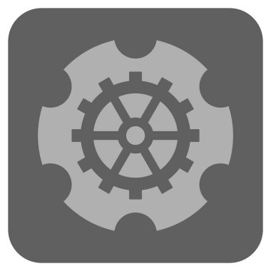 Gearwheel yuvarlak kare vektör simgesi