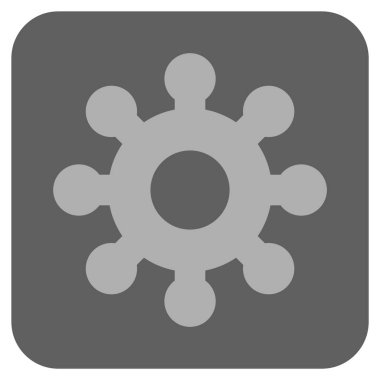 Mekanik dişli yuvarlak kare vektör simgesi