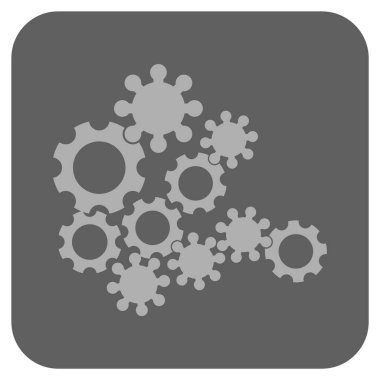 Mekanik vites yuvarlak kare vektör simgesi