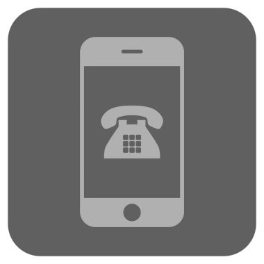 Cep telefonu yuvarlak kare vektör simgesi