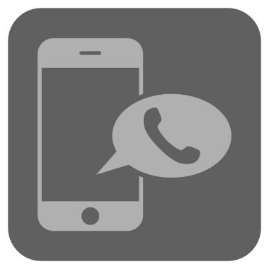 Smartphone telefon balon yuvarlak kare vektör simgesi