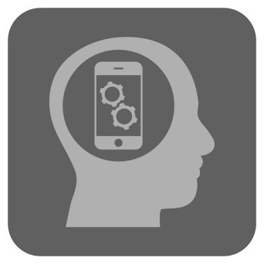 Kare vektör simge Smartphone zihin kontrolü yuvarlanan