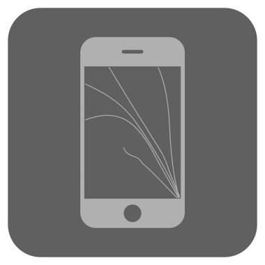 Yuvarlatılmış Kare vektör simge Smartphone Ekran çatlaklar
