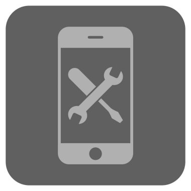 Smartphone araçları yuvarlak kare vektör simgesi