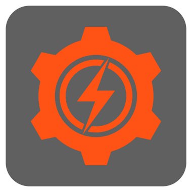 Elektrikli dişli yuvarlak kare vektör simgesi