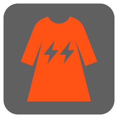 Elektrik enerji kız elbise yuvarlak kare vektör simgesi