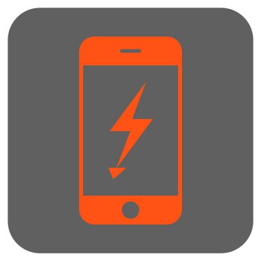 Elektrik cep telefonu yuvarlak kare vektör simgesi