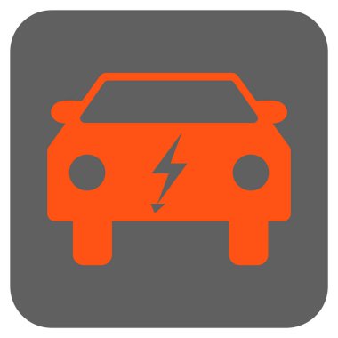 Elektrik enerjisi araba yuvarlak kare vektör simgesi