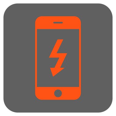 Elektrik Smartphone yuvarlak kare vektör simgesi