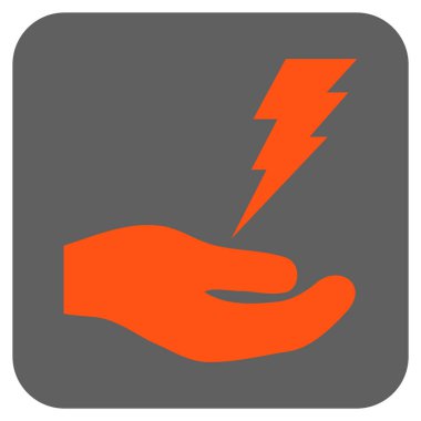 Elektrik Servisi el yuvarlatılmış kare vektör simgesi