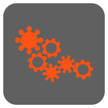 Dişli mekanizması yuvarlak kare vektör simgesi