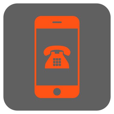 Cep telefonu yuvarlak kare vektör simgesi