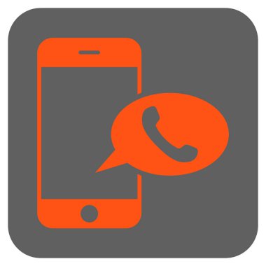 Smartphone telefon balon yuvarlak kare vektör simgesi