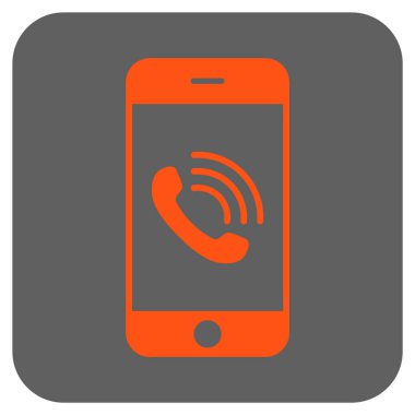 Smartphone telefon yuvarlak kare vektör simgesi