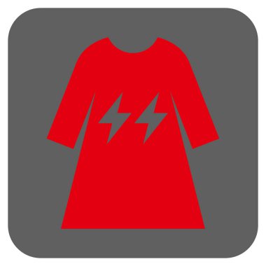 Elektrik enerji kız elbise yuvarlak kare vektör simgesi