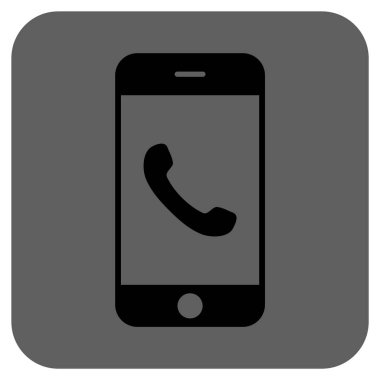 Cep telefonu yuvarlak kare vektör simgesi