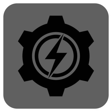 Elektrikli dişli yuvarlak kare vektör simgesi