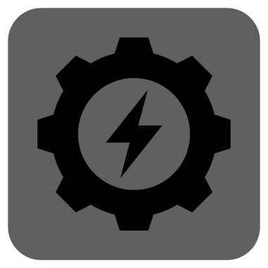 Elektrik enerji dişli yuvarlak kare vektör simgesi