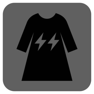 Elektrik enerji kız elbise yuvarlak kare vektör simgesi