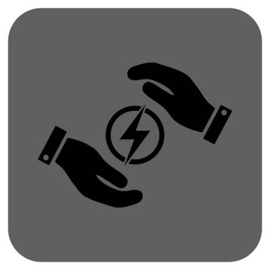 Elektrik enerji sigorta eller yuvarlatılmış kare vektör simgesi