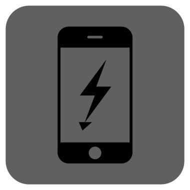 Elektrik cep telefonu yuvarlak kare vektör simgesi