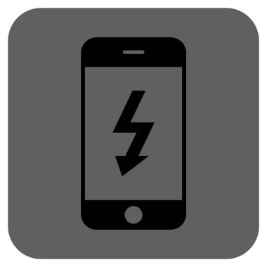 Elektrik Smartphone yuvarlak kare vektör simgesi