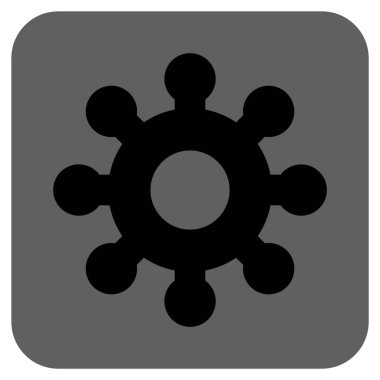 Mekanik dişli yuvarlak kare vektör simgesi