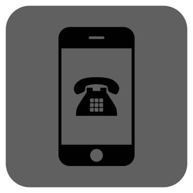 Cep telefonu yuvarlak kare vektör simgesi