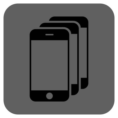 Cep telefonları yuvarlak kare vektör simgesi